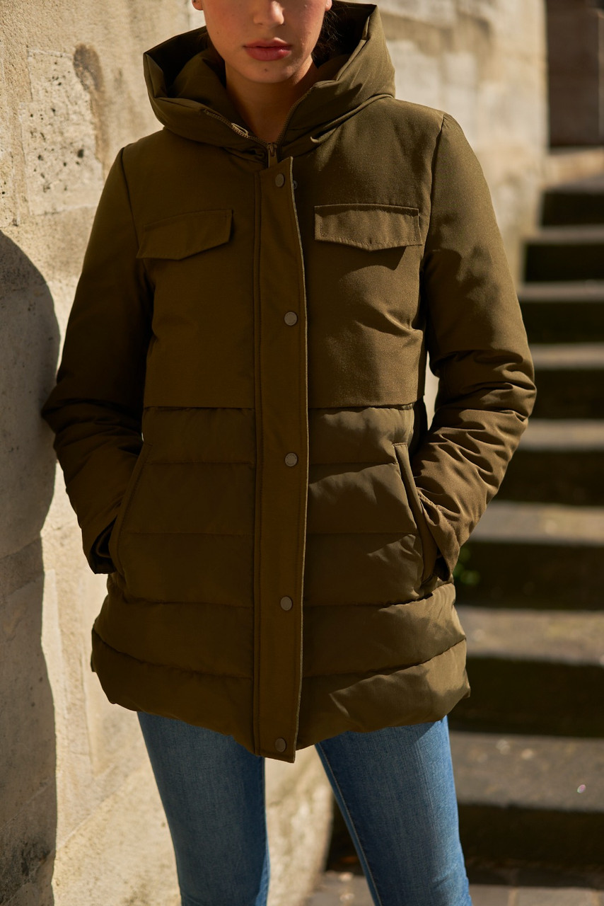 puffer tie coat