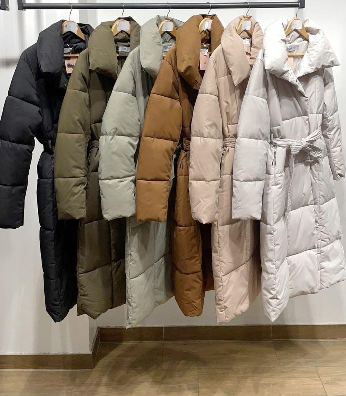 puffer tie coat