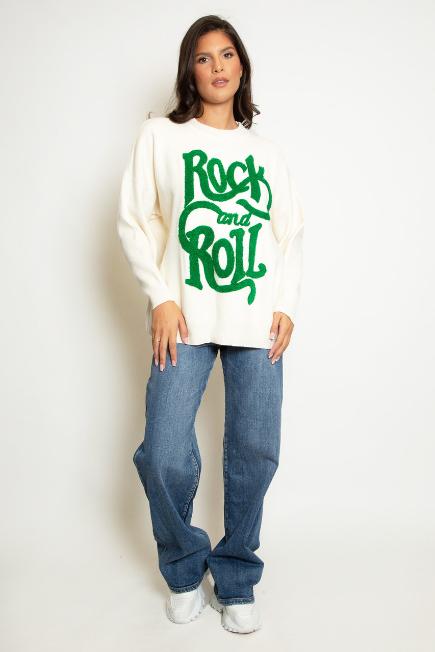Rock And Roll Round Neck Jumper - Buy Fashion Wholesale in The UK
