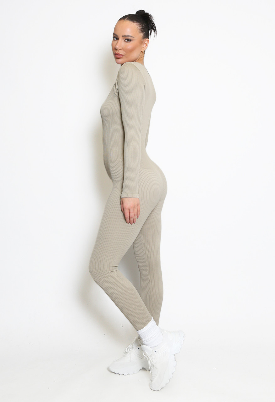 Long Sleeve Ribbed Unitard - Buy Fashion Wholesale in The UK