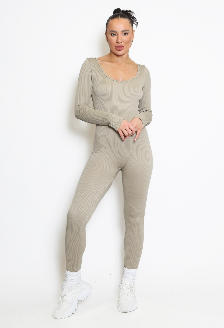 Long Sleeve Ribbed Unitard - Buy Fashion Wholesale in The UK