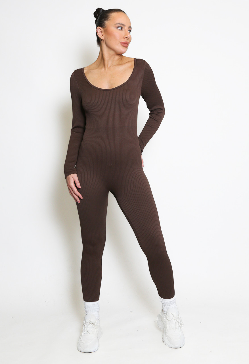 Ribbed Scoop Neck Unitard - Buy Fashion Wholesale in The UK