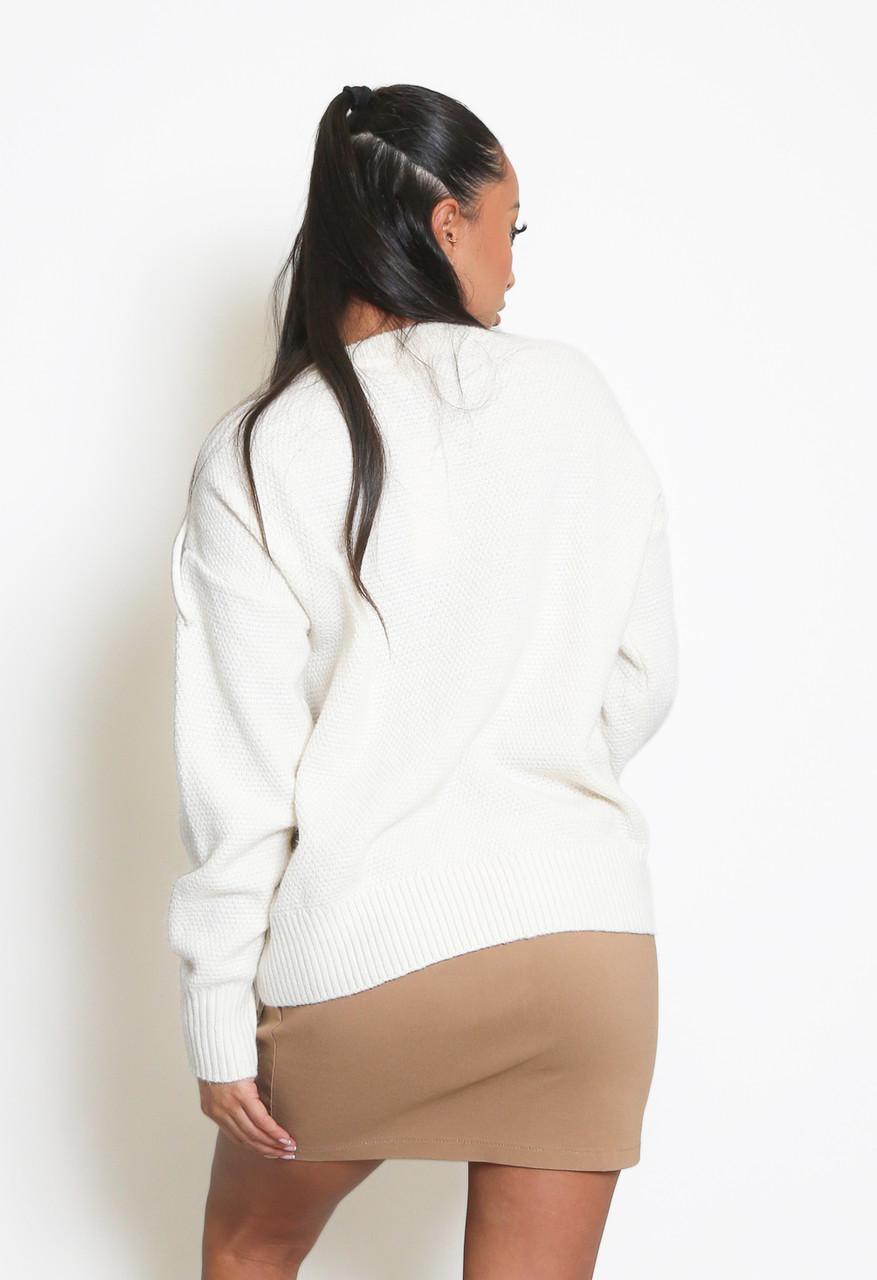 Tassel Trim Round Neck Knitted Jumper Buy Fashion Wholesale in The UK