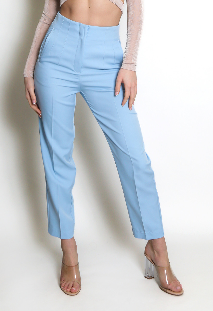 High-waisted straight trousers
