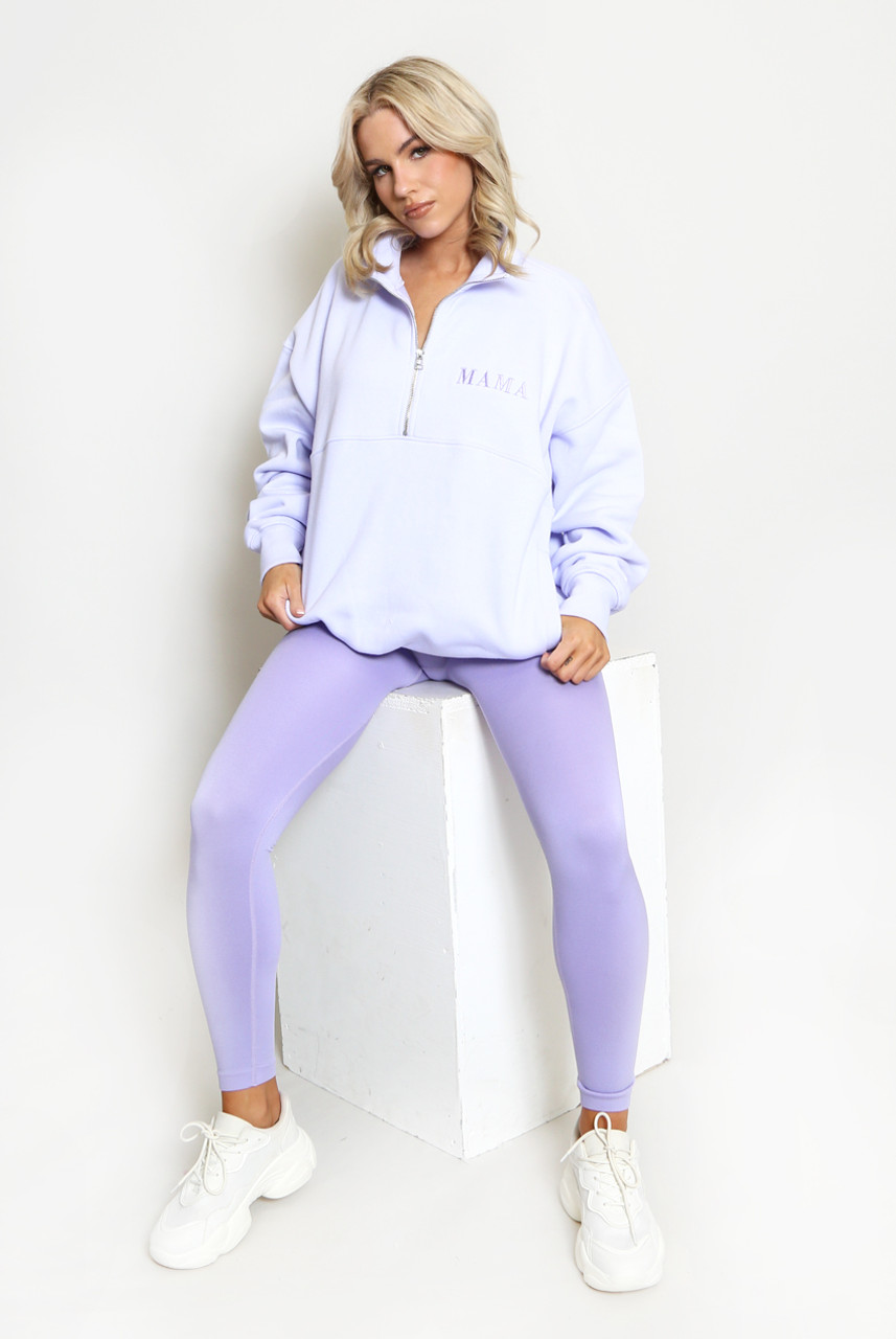 Mama Embroidered Half Zip Sweatshirt - Buy Fashion Wholesale in The UK