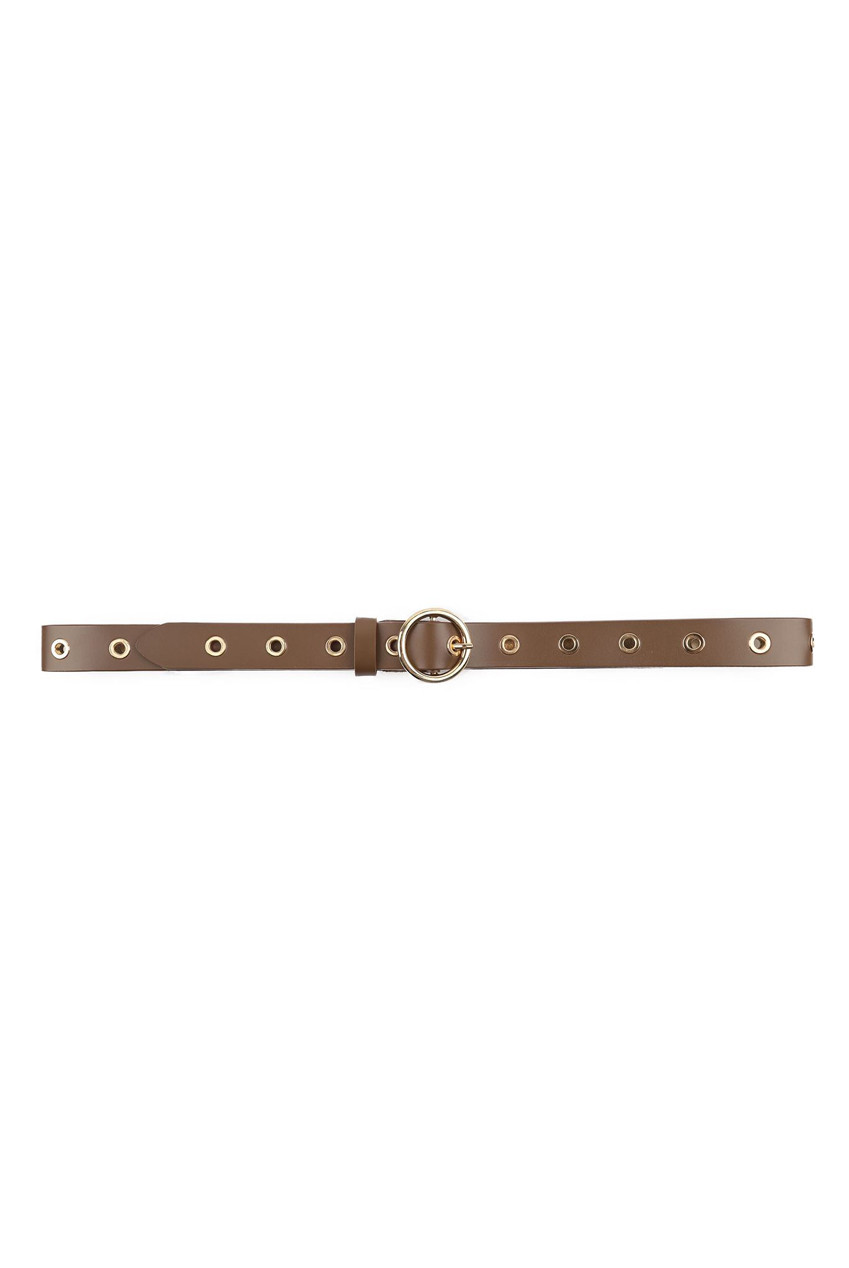 Black Narrow Eyelet Belt