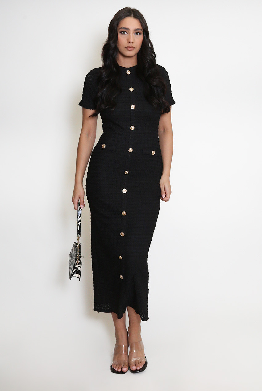 Solid Button Sleeveless Maxi Dress