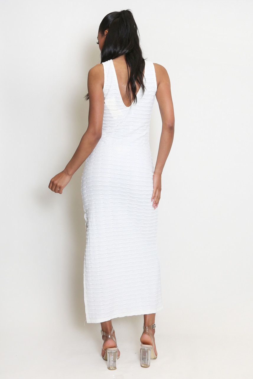 Side Slit Off-Shoulder Maxi Dress