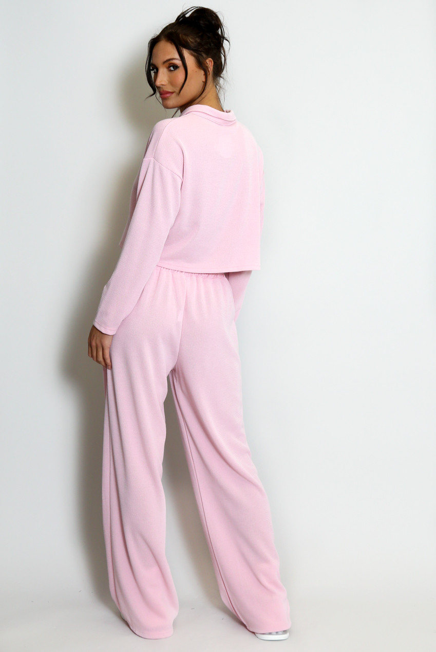 Embroidered Relaxed Shirt & Wide-Leg Trouser Set