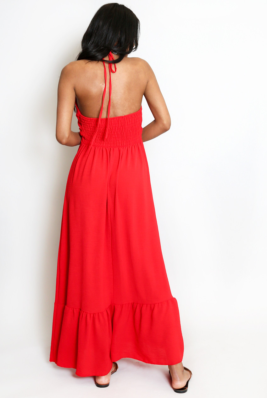 Maxi Dress with Halter Neckline - Sunset Confidence