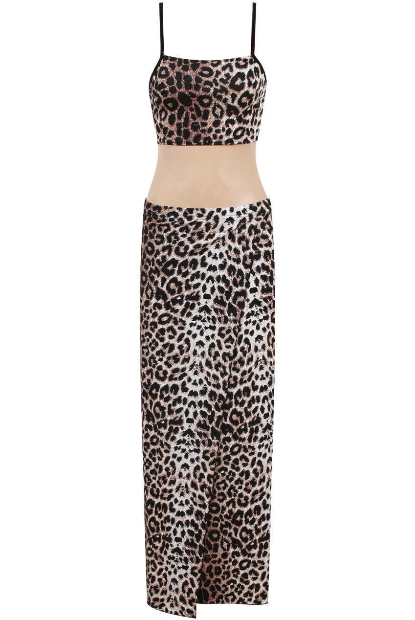 leopard skirt set