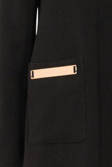 Black Long Zipped Up Long Coat