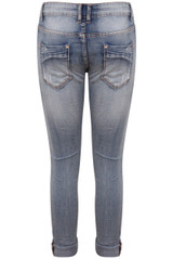 Skinny Ripped Embellished Jeans With Patch Work Detail