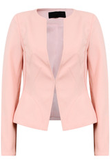 Pink Collarless Blazer 