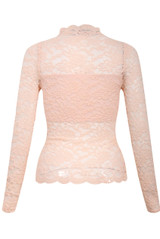 Peach Lace Top With Bandeau Lining 