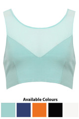 Netted Back Zip Up Sleveless Tops - 5 Colours