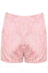 Pink Embossed Shorts