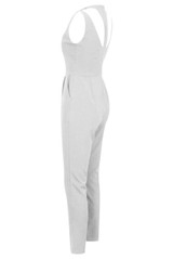 Cream Cut Out Shoulder Jumpsuit