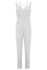 Cream Cut Out Shoulder Jumpsuit