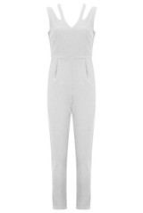 Cream Cut Out Shoulder Jumpsuit