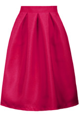 Pin Tuck Waist Band Side Zip Up Flared Skirts - 9 Colours