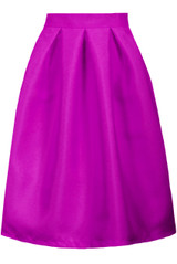 Pin Tuck Waist Band Side Zip Up Flared Skirts - 9 Colours