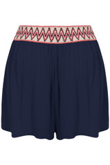 Ethnic Print Detail Shorts - 3 Colours Available