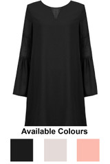 Lace Insert Gypsy Sleeve Shift Dress  - 4 Pack - 3 Colours