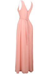 Front Lace Pleated Trimming Back Zip Up Maxi Dress - 3 Colours