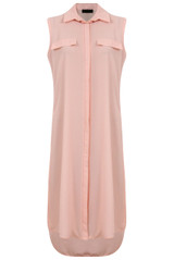 Sleeveless Chiffon Shirt Dress - 5 Colours