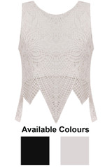 Floral Lace Netted Tops - 2 Colours