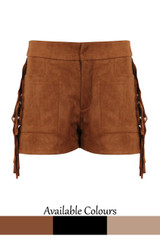 Faux Suede Fringe Shorts - 3 Colours