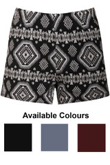 Asymmetric Print Side Zip Up Shorts - 3 Colours