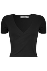 Basic Wrap Front Crop Top - 5 Colours