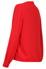 Lace Up Front Long Sleeves Blouse