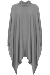 Roll Neck Jersey Long Sleeve Oversized Top - 8 Shades
