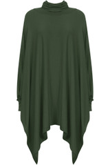 Roll Neck Jersey Long Sleeve Oversized Top - 8 Shades