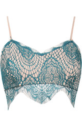 Blue Contrast Blush Eyelash Lace Bralet