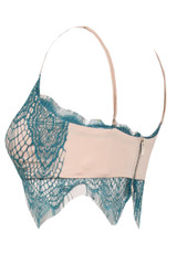 Blue Contrast Blush Eyelash Lace Bralet