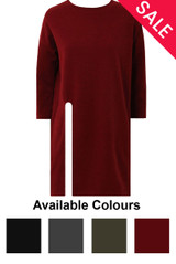 Front Side Split Long Sleeve Knitted Tops - 4 Colours