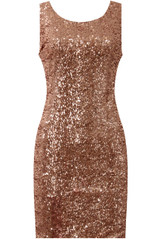 Gold Sequin Back Cut Out Bodycon Dress