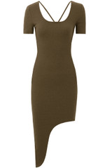 Asymmetric Short Sleeve Bodycon Dress - 5 Colours