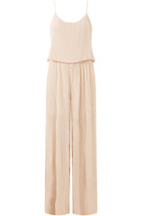 Vertical Pleated Textured Palazzo Jumpsuit - 3 Colours