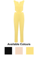 Side Cut Out Back Zip Up Jumpsuit - 3 Colours