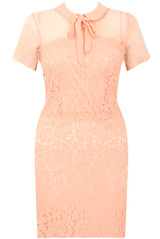 Floral Lace Front Tie Up Bodycon Dress - 4 Colours