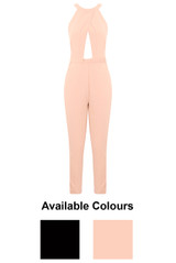 Crossover Halter Neck Jumpsuits - 2 Colours