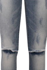 Blue Washed Denim Knee Ripped Jeans