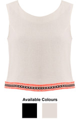 Embellished Linen Top - 2 colors