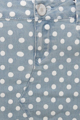 Light Blue Polka Dot Denim Mini Skirt
