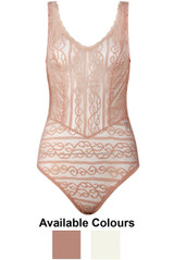 sheer lace Sleeveless Bodysuit 